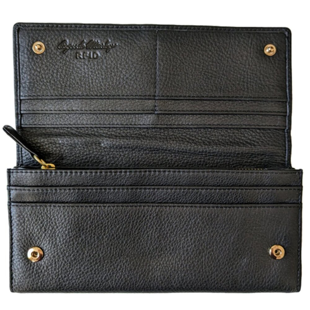 Osgoode Marley Leather Women's Long Wallet with Brass Snap New - Picture 3 of 13